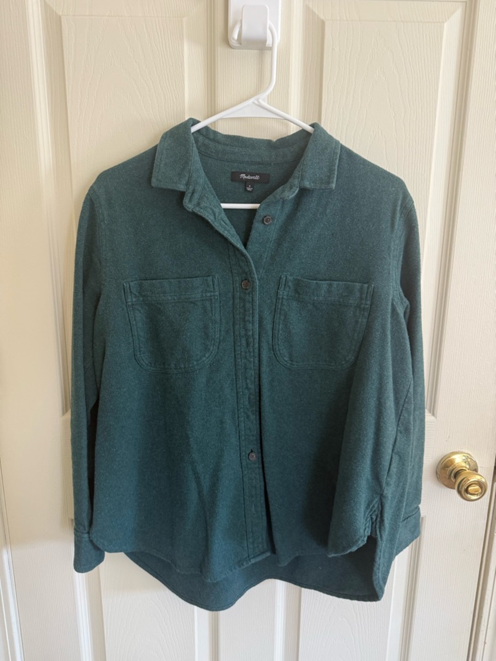Madewell Dark Green Button-Up Shacket